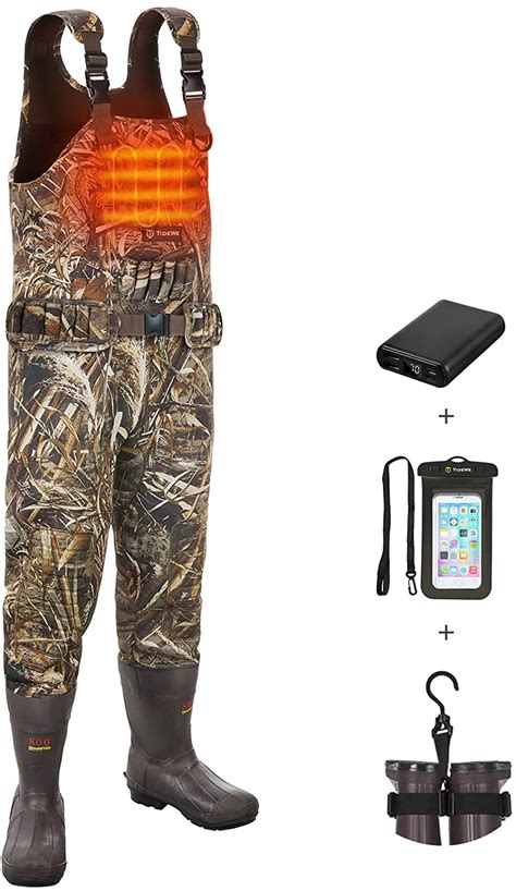 TIDEWE Hunting Waders Heated with Battery Pack, 800G Insulation ...