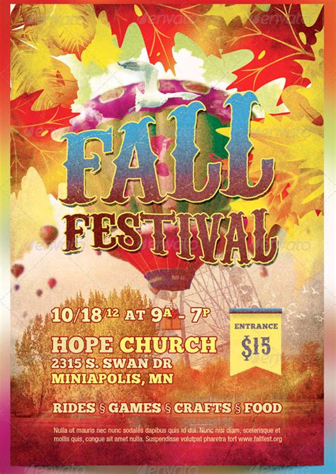 Fall Festival Church Flyer, CD and Ticket Template | GraphicMule