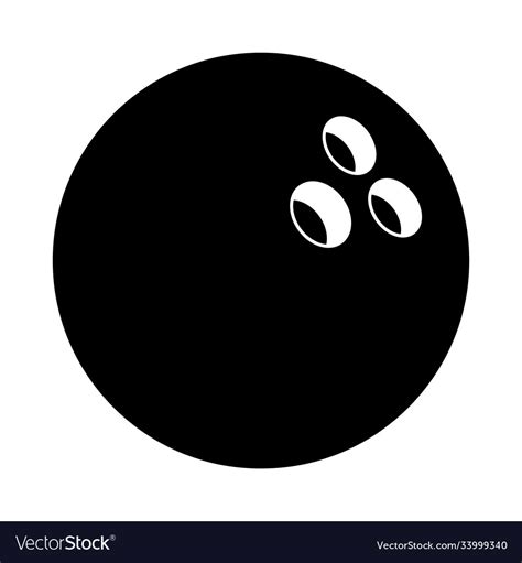 Bowling Ball Silhouette Isolated On White Vector Image, 41% OFF