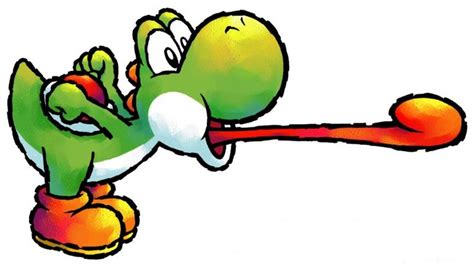 Yoshi using tongue attack from the official artwork set for #Yoshi ...