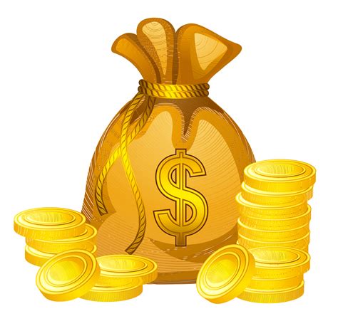 Gold Money Sign Transparent Background - Realistic Gold Coins ...