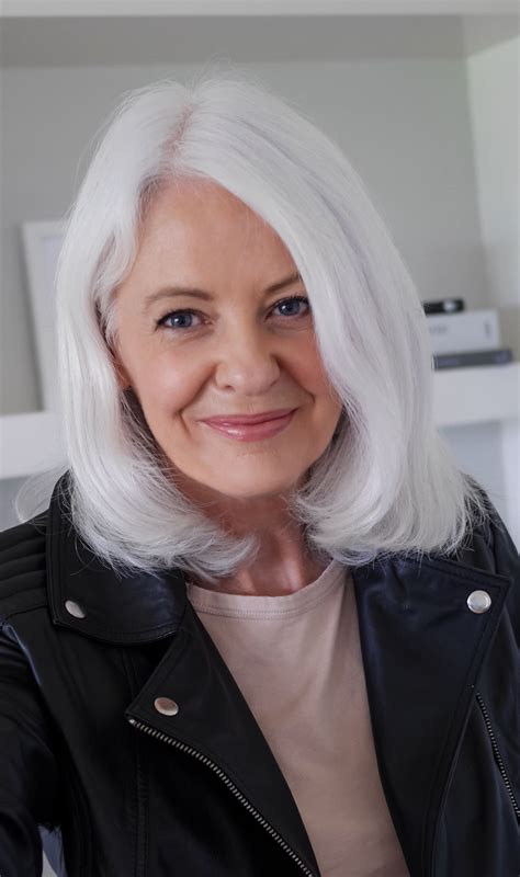 Natural white hair. Dye free. No dye. Silver hair. Over 50 hair. Grey ...