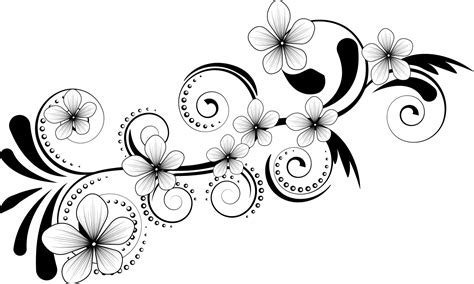 Black And White Flower Border Clip Art Free