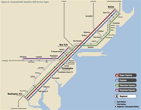 Amtrak's Proposed Northeast Corridor NextGen High-Speed Rail Lines in ...