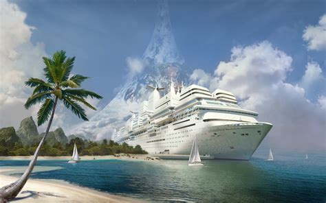 Download Cruise Ship Photography Manipulation HD Wallpaper