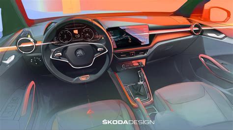 2021 Skoda Fabia Interior Teased Via Official Design Sketch