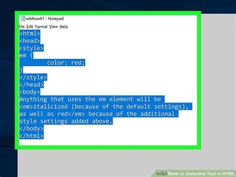 How to Underline Text in HTML (with Pictures) - wikiHow