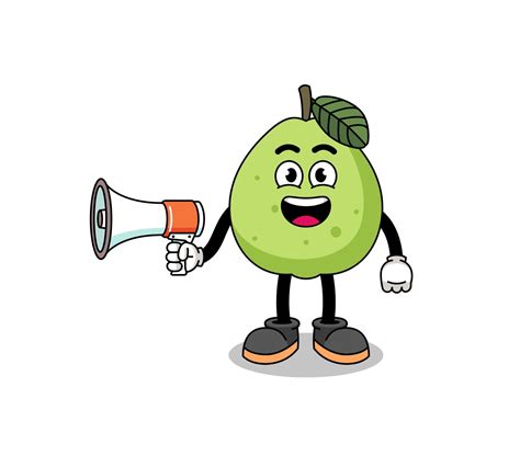 guava cartoon illustration holding megaphone 6684749 Vector Art at Vecteezy