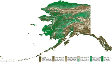 Alaska Physical Map and Alaska Topographic Map