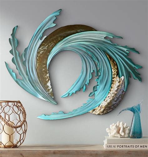 Wall Art | Sand and Sea 36" Wide Metal Wall Art | brandowstore.com