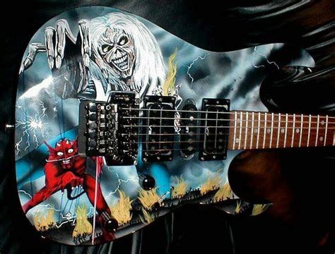 Maiden guitar | Iron maiden band, Custom guitars, Cool electric guitars