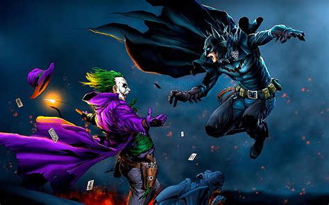 Batman vs Joker, battle, superheroe vs anti-hero, Joker, Batman, HD ...