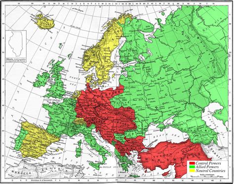 Wwi Alliances Europe 1914 Map • Mapsof.net