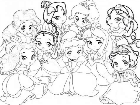 Dibujos para colorear de princesas bebés Disney - Imagui