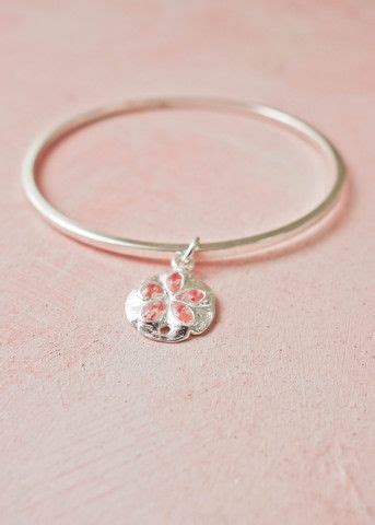 Splash Collection | Small Sand Dollar Bangle | Pink Bermuda Sand ...