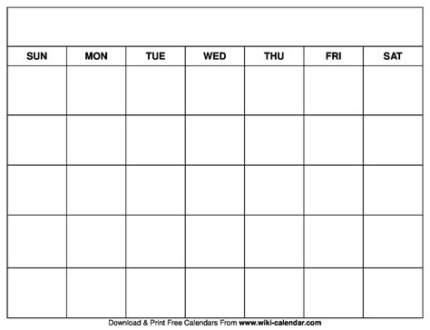 Printable Blank Calendar Templates - Wiki Calendar | Apache OpenOffice ...