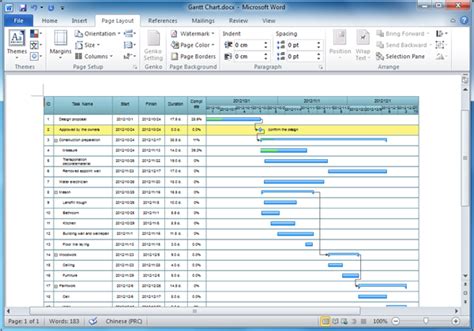 Gantt Chart Templates for Word