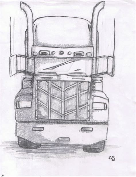 18 Wheeler Sketch at PaintingValley.com | Explore collection of 18 ...