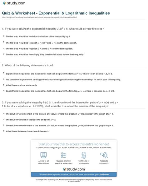 Solving Exponential And Logarithmic Equations Worksheet — db-excel.com