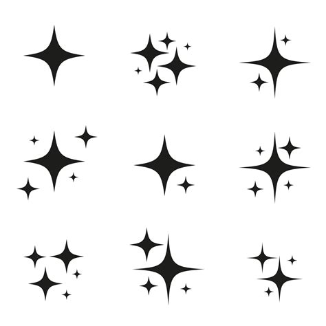 Set of original vector stars sparkle firework, decoration twinkle ...