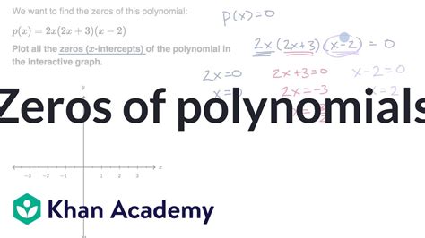 Zeros of polynomials: plotting zeros | Polynomial graphs | Algebra 2 ...