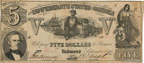 5 Dollars CONFEDERATE STATES OF AMERICA 1861 P.20a b79_0441 Banknotes