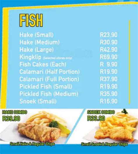 Mr Fish And Chips Menu