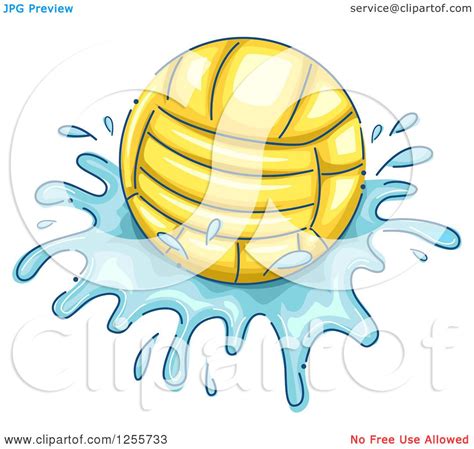 Clipart of a Water Polo Ball and Splash - Royalty Free Vector ...