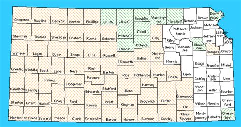 Gravity and Magnetics of Kansas--County Index Map