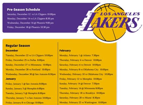 Free 2021 Los Angeles Lakers team schedule and TV schedule (Updated for ...