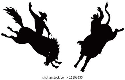 Rodeo Cowboy Silhouette Stock Vector (Royalty Free) 13106533 | Shutterstock