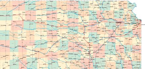 kansas travel | Kansas Road Map - KS Highway Map | Kansas map, Highway ...