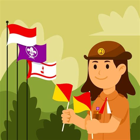 Premium Vector | Happy celebrating national day of pramuka. Scout ...