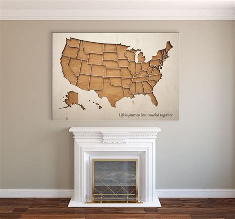 Wooden Us Map Wooden Wall Art Maps Wooden Usa Map | Etsy