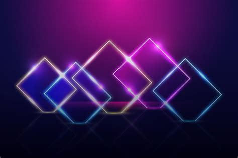 Free Vector | Neon lights geometric shapes background