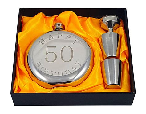 Happy 50th Birthday Flask Gift Set – Palm City Products