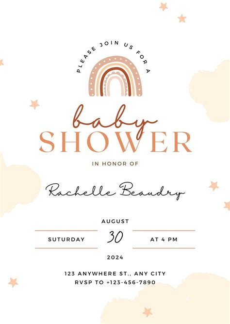 Virtual Rainbow Baby Shower Girls Baby Shower Invitations | lupon.gov.ph