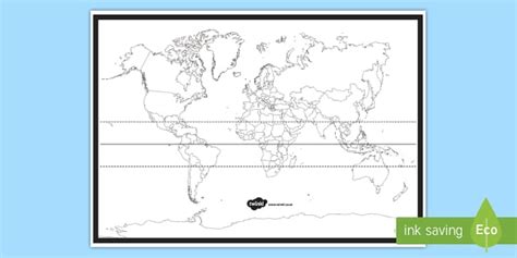 Map Of The World With Equator And Tropics