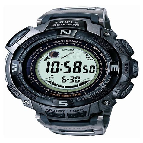 Men's Casio® Pathfinder Waveceptor Solar Atomic Watch with Moon / Tide ...