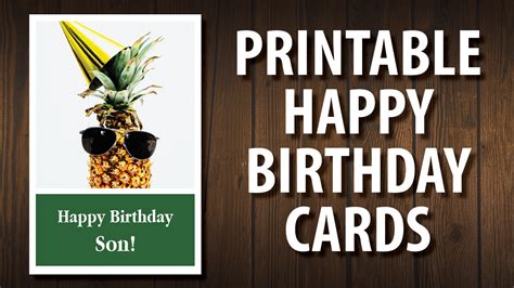 Free Printable Son Birthday Cards