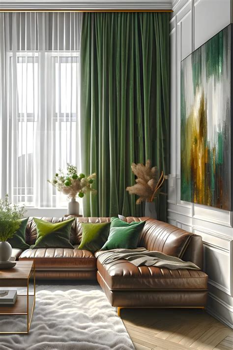 18 Living Room Ideas with Green Curtains