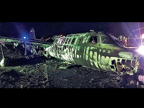 Plane catches fire, all 8 aboard killed