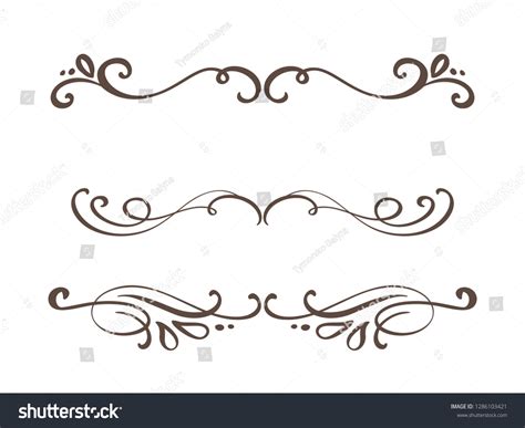 Vector Vintage Line Elegant Dividers Separators Stock Vector (Royalty ...