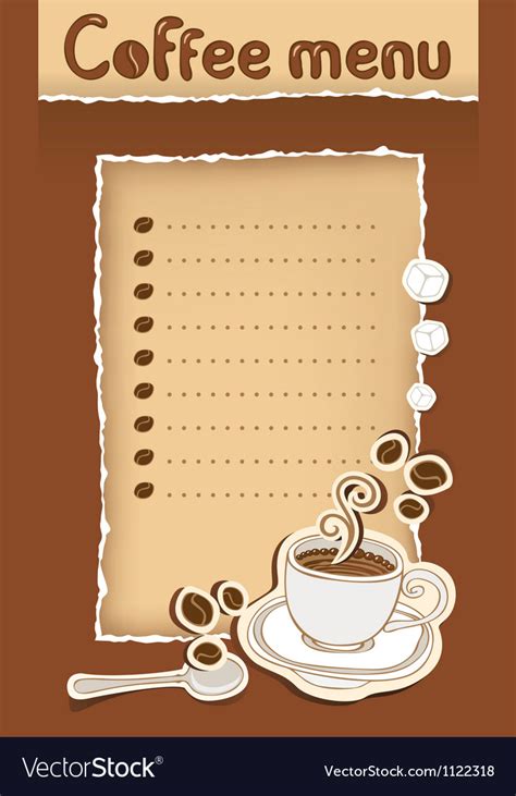 Coffee menu Royalty Free Vector Image - VectorStock