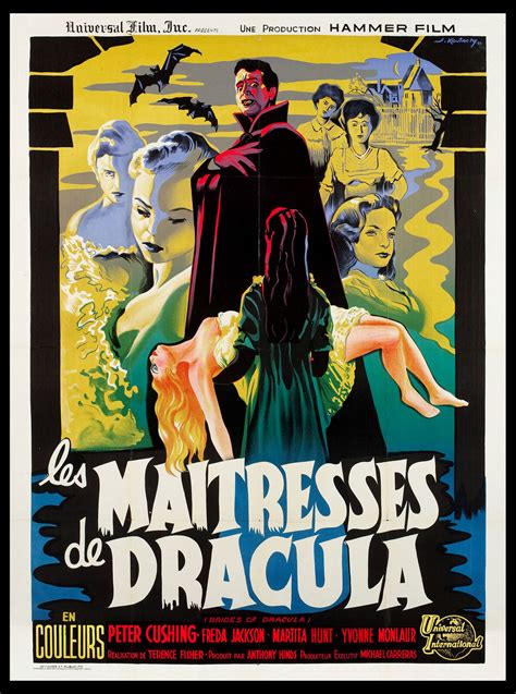 BRIDES OF DRACULA VAMPIRE HAMMER HORROR FRENCH 47x63 MOVIE POSTER | eBay