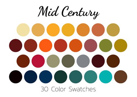 Color Palette, Swatches, Mid Century Graphic by Rujstock · Creative Fabrica