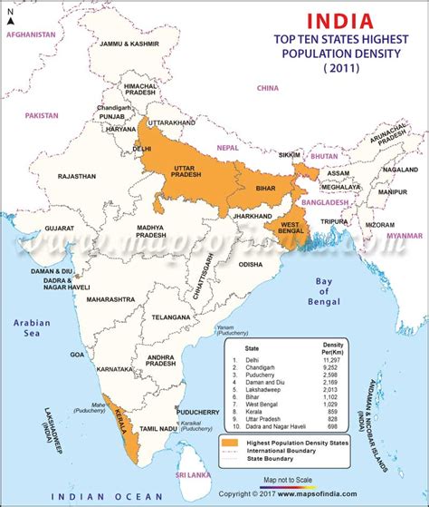 Population Density Map Of India