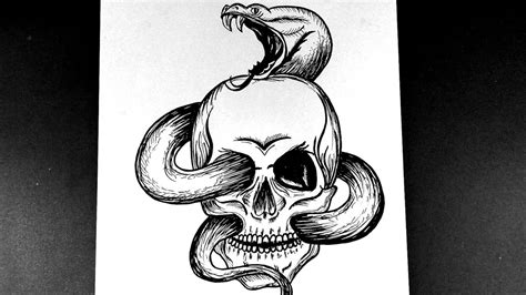 Snake Skull Drawing