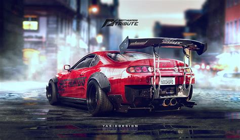 HD wallpaper: red Toyota Supra, Drift, Tuning, Spoiler, Need for speed ...