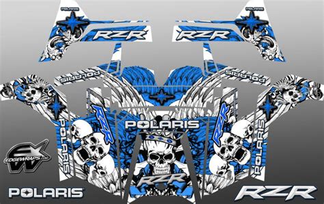 Sell GRAPHICS KIT 2011-2013 POLARIS RANGER RZR Graphics Decals - blu ...